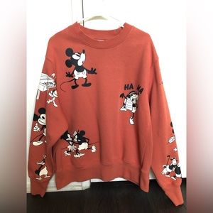 Disney vintage Mickey and Minnie pullover crewneck oversize sweatshirt